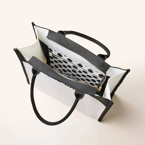 Kate Spade New York x Target Tote IT'S IN THE BAG Color Block White & BLack ❤️❤️ - Picture 3 of 8